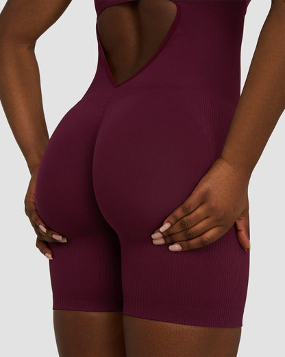 Sculpting Halterneck All In One | Merlot