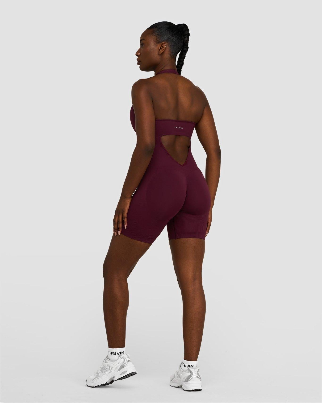 Sculpting Halterneck All In One | Merlot