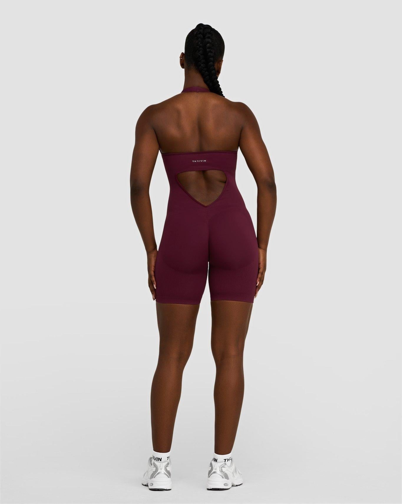 Sculpting Halterneck All In One | Merlot
